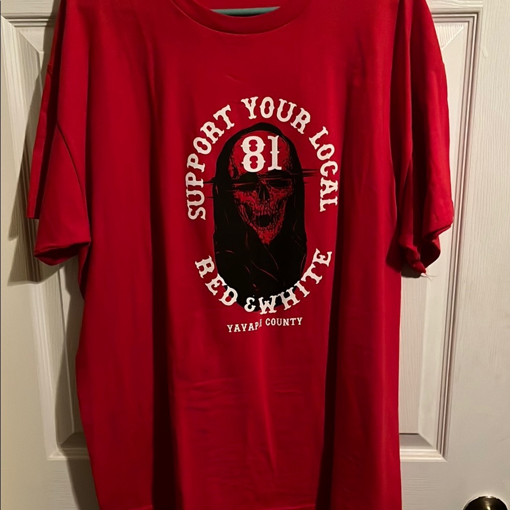 Red Graphic Hells Angel T Shirt